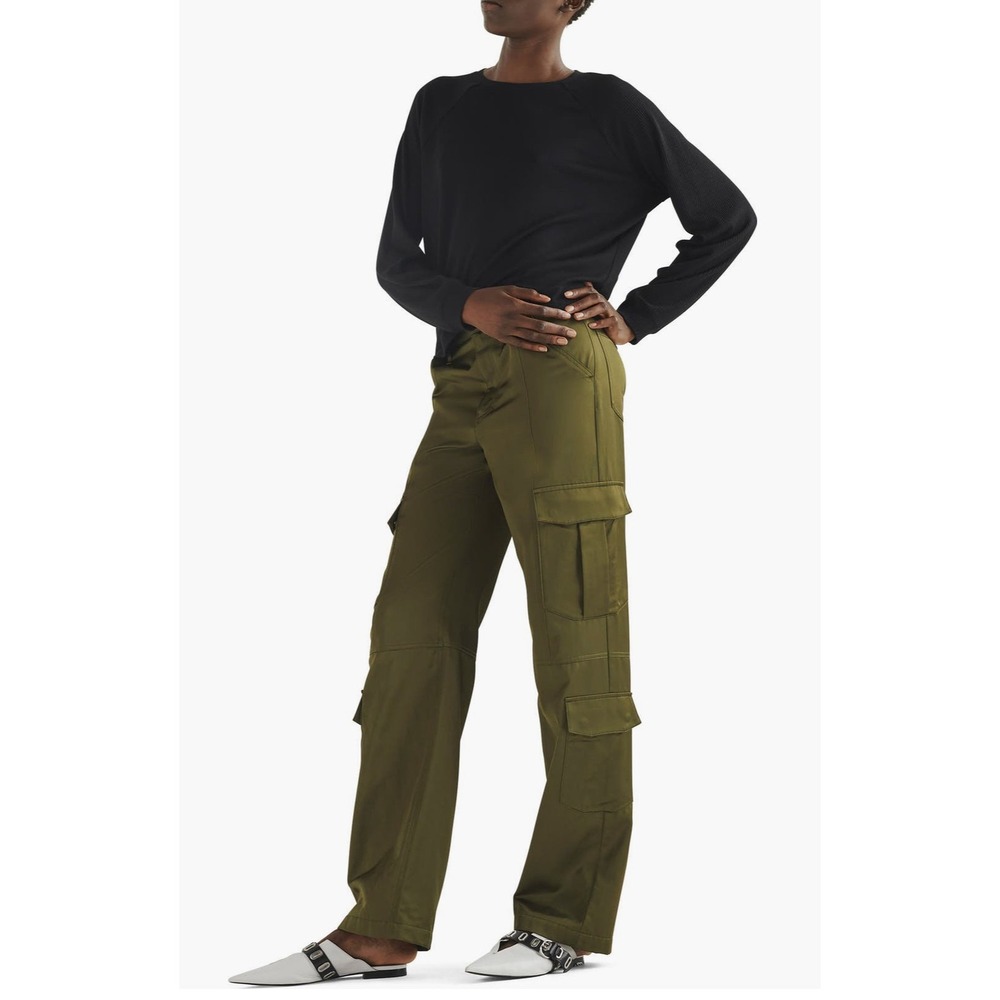 NWT rag & bone Khaki Wide Leg Cargo Satin Pants